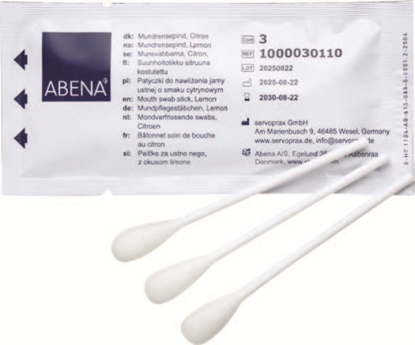 Muntork/Munsvabb Abena, vit pinne bomullstopp lemon - 1