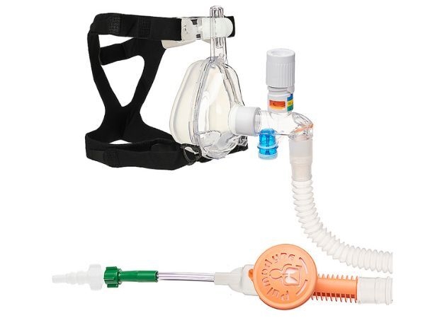 CPAP set O2-MAX, L mask PEEP slang kopp