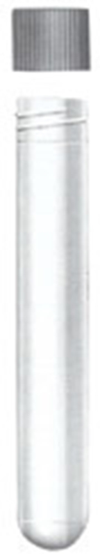 Rör rund botten med skruvlock, 13ml D16,5xH101mm PP blå