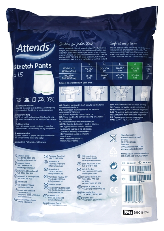 Fixeringsbyxa med ben, Attends Stretch pant XL - Attends - 2