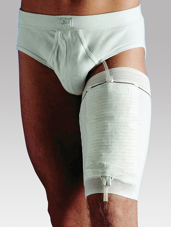 Urinpåshållare benfix CarePocket, S 30-45cm gul