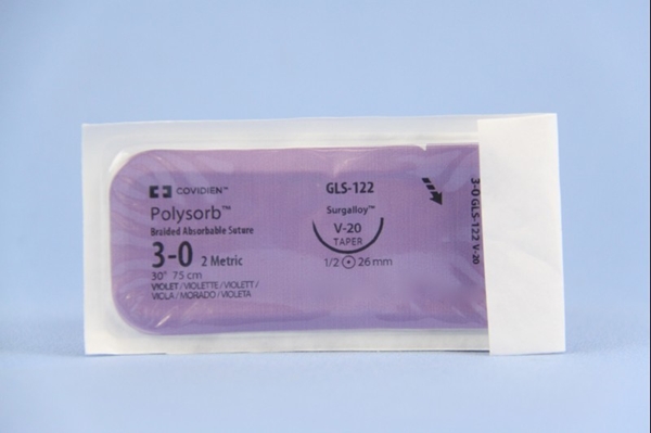 Sutur R Polysorb 3-0 multifil, 75cm V20 Violett