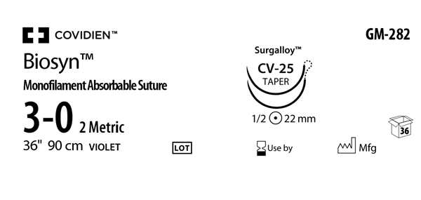 Sutur R Biosyn 3-0 DT monofil, 90cm CV25 DA Violett