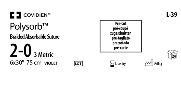 Sutur R Polysorb 2-0FKL multif, 6x75cm PCT Violett