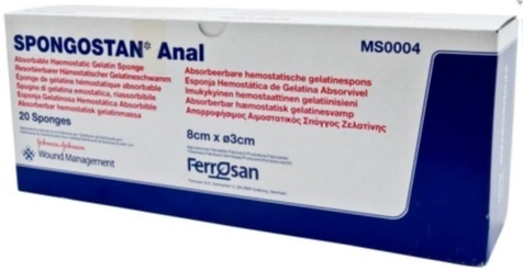 Resorberbar kompress Spongostan, Ø3x8cm anal - Spongostan