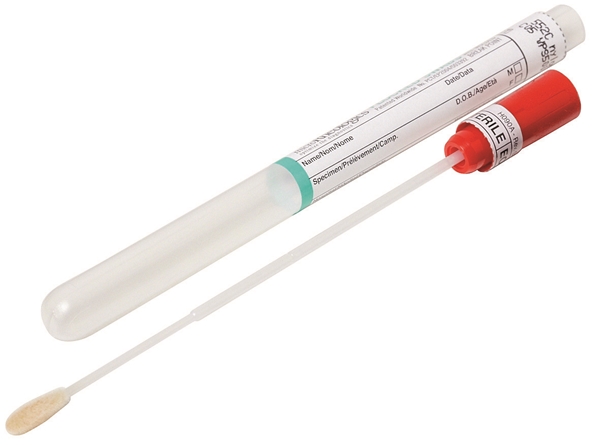 Provtagningspinne CP552C, regular med rör flockad röd