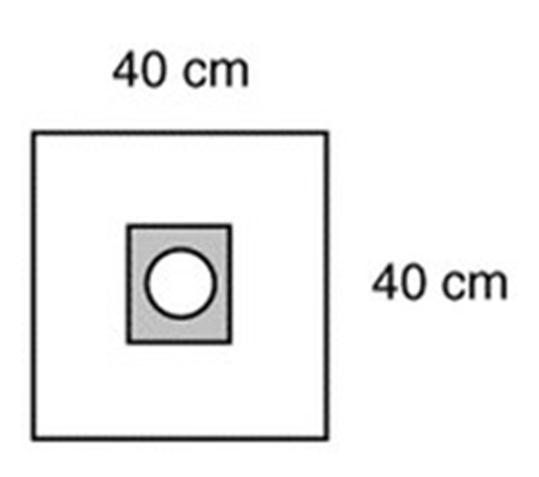 Hålduk häftande Steri-Drape, 40x40cm hål 6,3cm