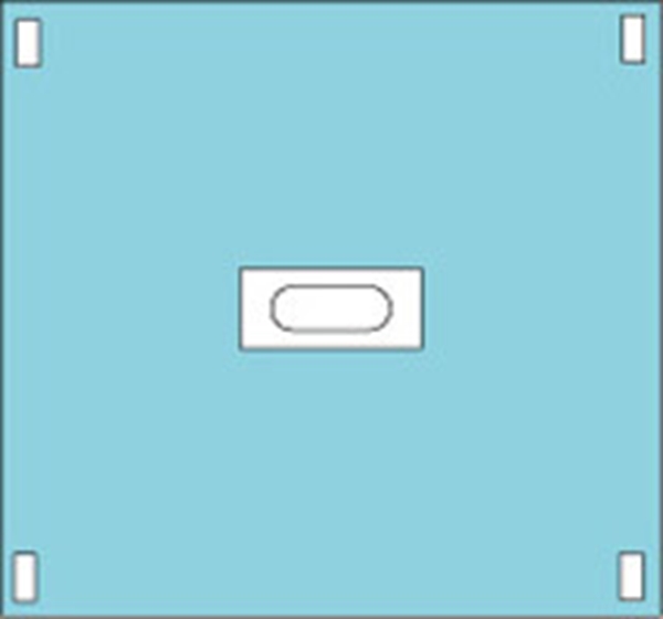 Hålduk häftande Barrier, 75x80cm hål 6x15cm epidural