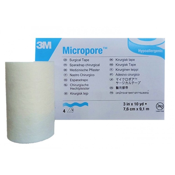 Häfta papper Micropore, 7,5cmx9,1m vit - Micropore