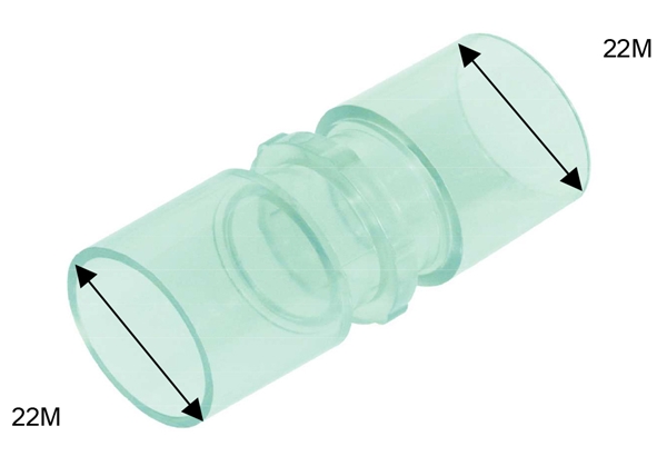 Koppling rak, 22mm 22M/22M