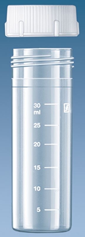 Burk plast med skruvlock, 40ml  PP graderad