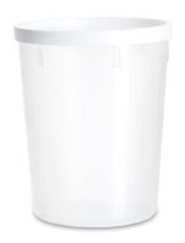 Burk i plast utan snäpplock ej CE, 500ml D85xH111mm PP