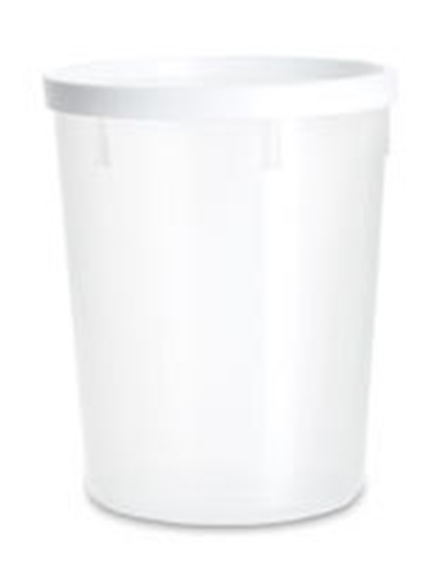 Burklock i plast med snäpp vitt ej CE, 500ml PELD till artnr 202242 