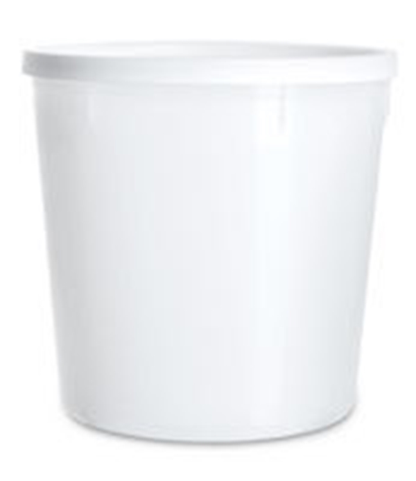 Burk i plast utan snäpplock ej CE, 1500ml D132xH141mm PP