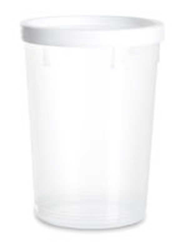 Burk i plast utan snäpplock ej CE, 250ml D65xH95mm PP