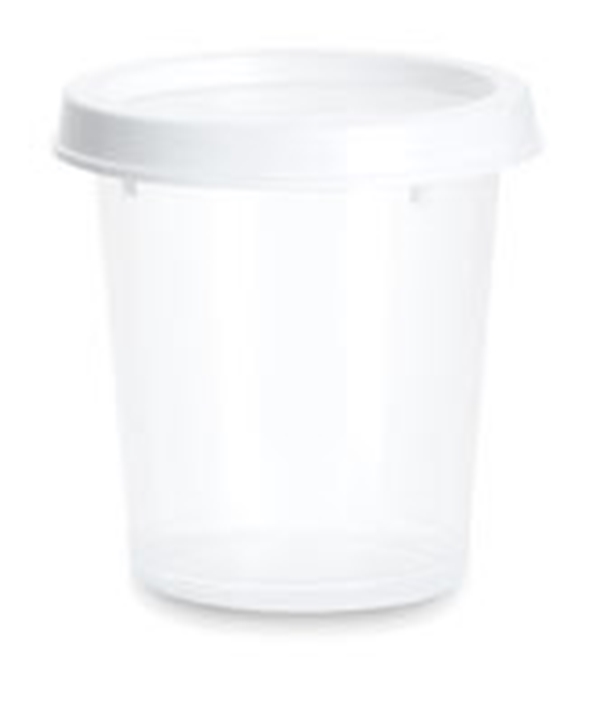 Burk i plast med snäpplock ej CE, 50ml D40xH48mm PP PELD