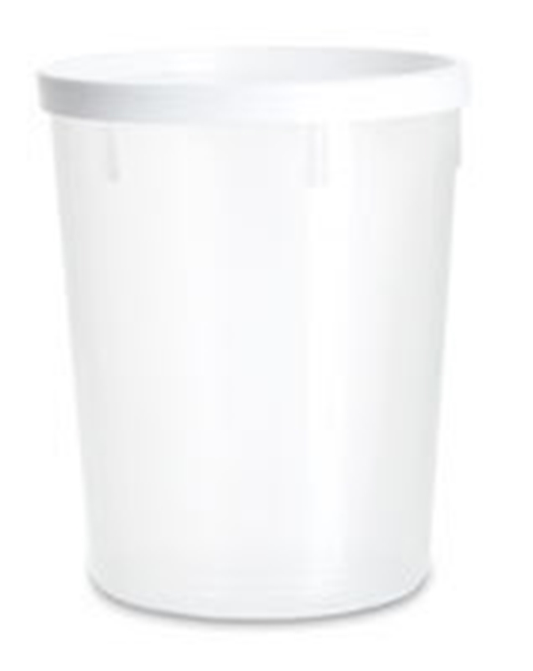 Burk i plast med snäpplock ej CE, 500ml D85xH111mm PP PELD