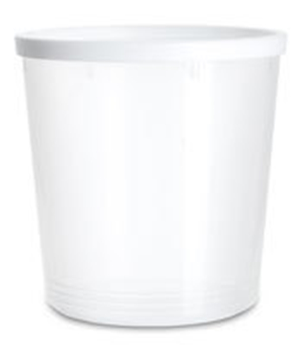 Burk i plast med snäpplock ej CE, 1000ml D116xH121mm PP PELD