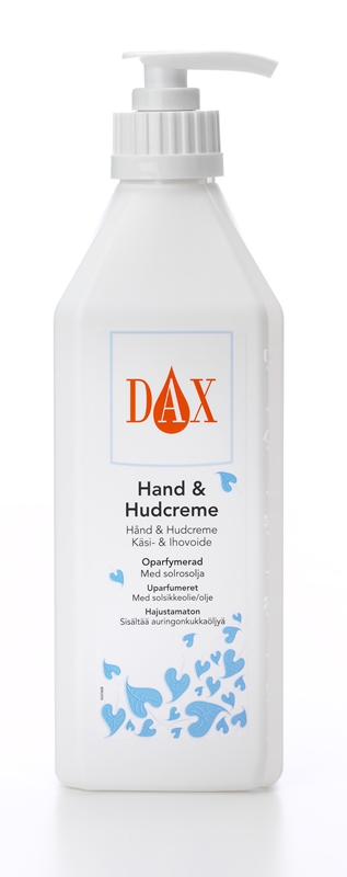 Hand & Hudkräm Dax, 600ml m pump m solrosolja oparfymerad - Dax