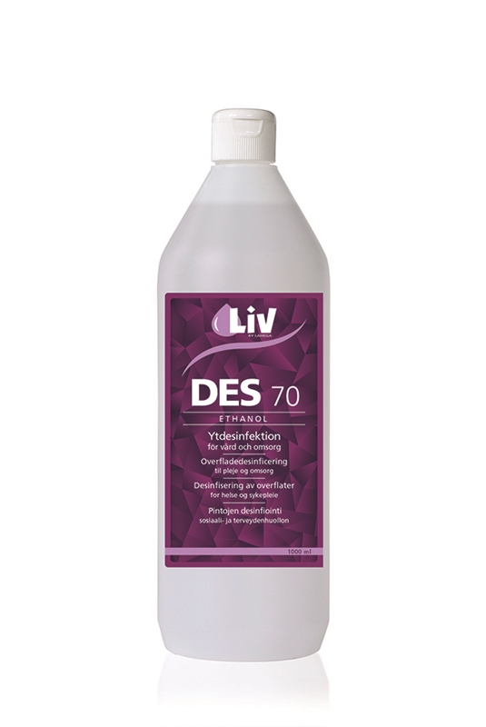 Ytdesinfektion Liv 70%, 1000ml flaska rena ytor - LiV