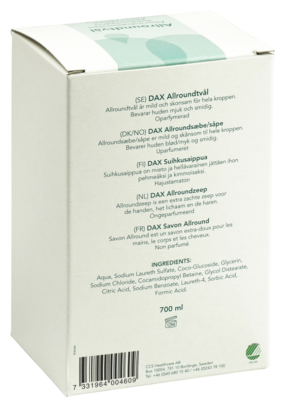 Flytande tvål Dax allround, 700ml refill t AD-dispenser oparf - Dax - 2