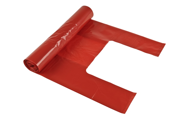 Avfallspåse LD för optisk sortering, 30L 280/170x580mm 35my röd