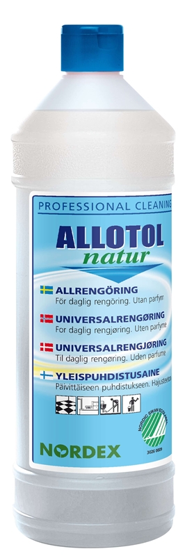 Allrengöringsmedel Allotol Natrur, 1L oparf pH=7,2/8,0  Svanen