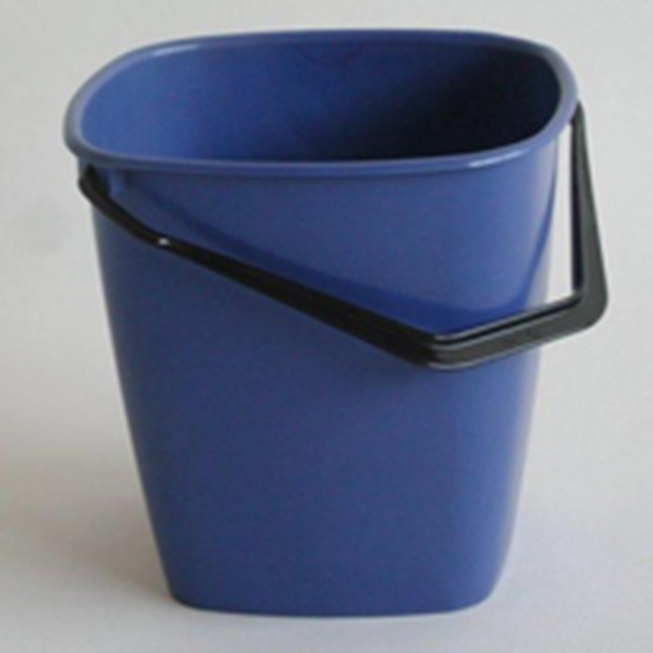 Hink fyrkantig plast, 9,5L blå för bla städvagn