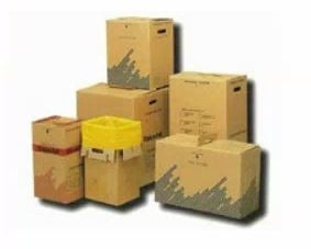 Sopsäckskartong riskavfall, 22L utan säck gul med text