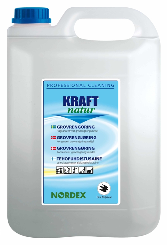 Rengöringsmedel grovrent Kraft Natur, 5L oparf pH=10 Bra Miljöval