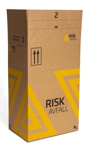 Sopsäckskartong riskavfall, 60L med säck EBA 150my