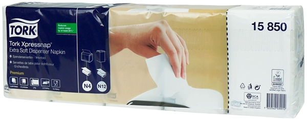 Dispenserservett 1/2 N4 kedjevikt, Tork Premium 16,5x21,3cm - 1