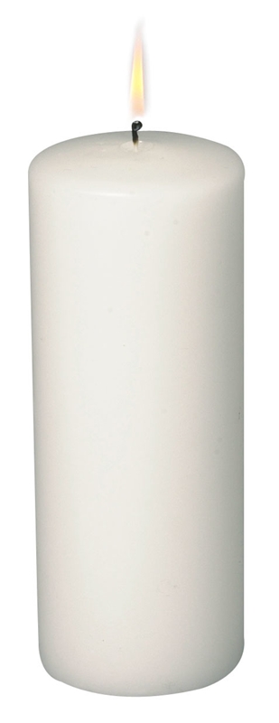 Blockljus Paraffin, 180x70mm 80tim vit