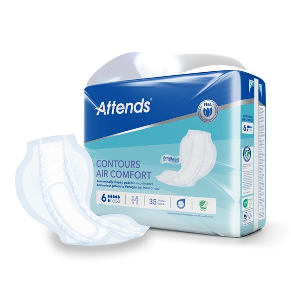 Inkontinensskydd för fixering i byxa, Attends Contours AirComfort 6 - Attends