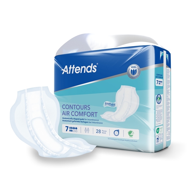Inkontinensskydd för fixering i byxa, Attends Contours AirComfort 7 - Attends