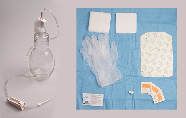 Dränageset PleurX, 500ml flaska med tillbehör