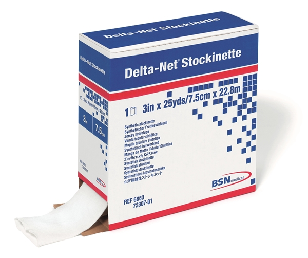 Polsterstrumpa Delta-Net, 7,5cmx23m Stockinette vit - Delta