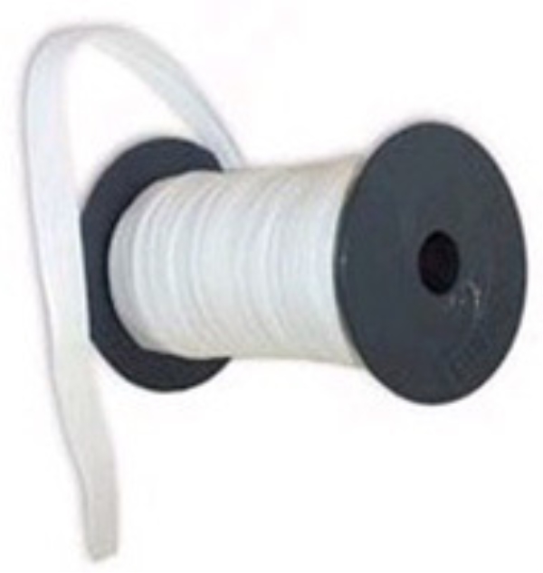 Bomullsband vitt, 6mm 100m/rle