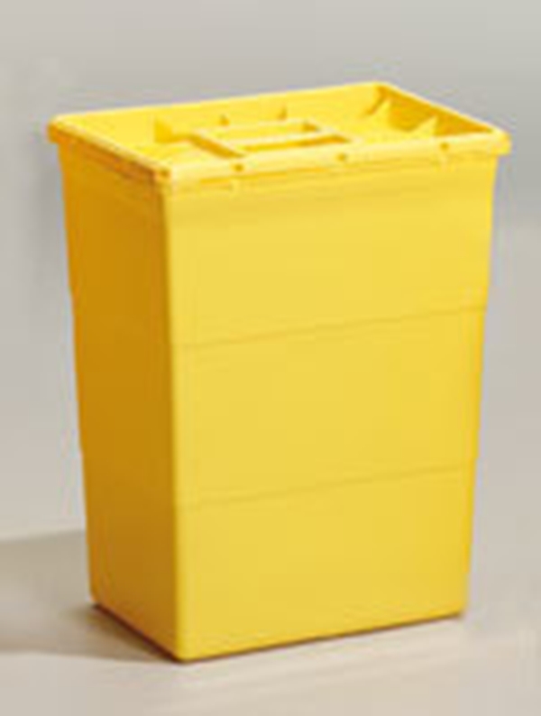 Riskavfallsbox 50l med enkelt lock San Sac, 50lit med enkel lock gul