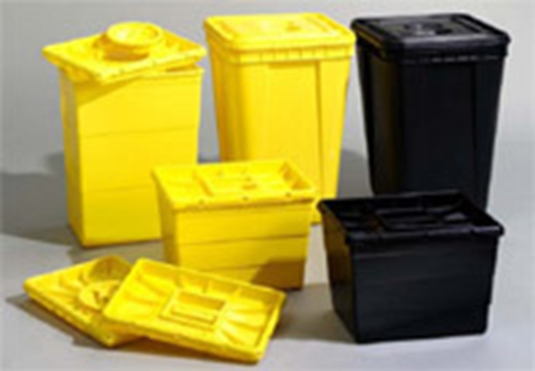 Riskavfallsbox 25l med dubbelt lock San Sac, 25lit med dubbel lock gul