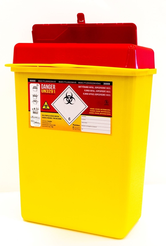 Kanylburk SafeBox, 11L UN med etikett