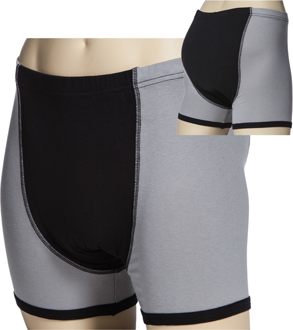 Absorberande byxa flergångs, Boxer svart/grå XXXL 114-134cm - Heinex