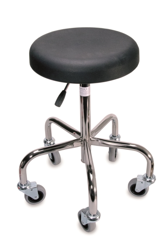 Op-pall med hjul, Höjd 580-770mm, handman m gas