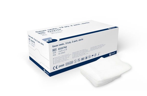 Kompress gasväv 12L 2p Selefa, 10x20cm steril - SELEFA® - 1