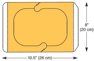 Incisionsduk loban antimikrobell, 22x26cm m ram för bråck