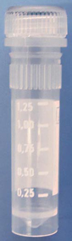 Kryorör konisk botten med fot, 2,0ml PP skrivyta gradering