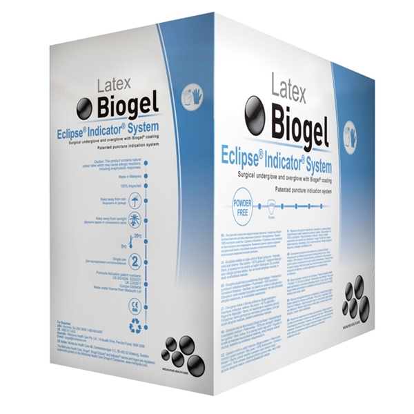 Handske op Biogel pf dubbelpar, 8,0 Eclipse Indicator System - Biogel