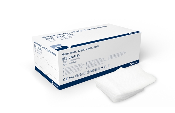 Kompress gasväv 12L 5p Selefa, 10x20cm steril - SELEFA® - 1