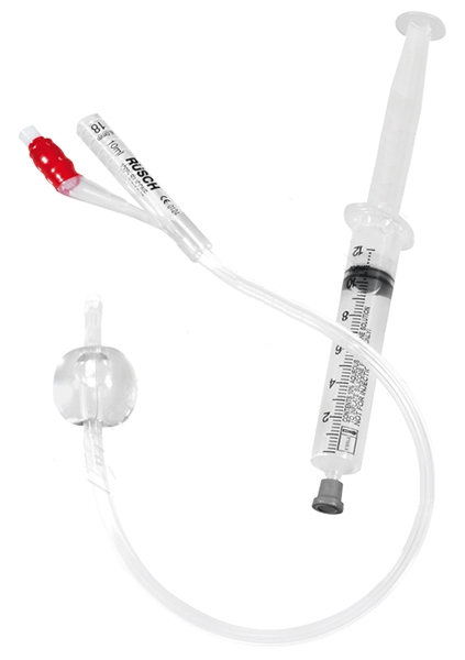 Kateter 2-vägs med spruta AquaFlate, 10ml ch14 20cm silikon Nel - Aquaflate