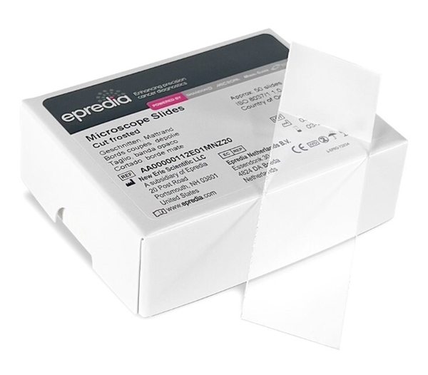 Objektglas skurna kanter Epredia, 26x76mm m skrivyta cellofanfp - Epredia